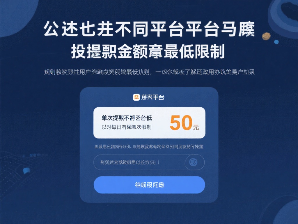 此外，不同平台可能对提取金额设有最低限额或收取一定